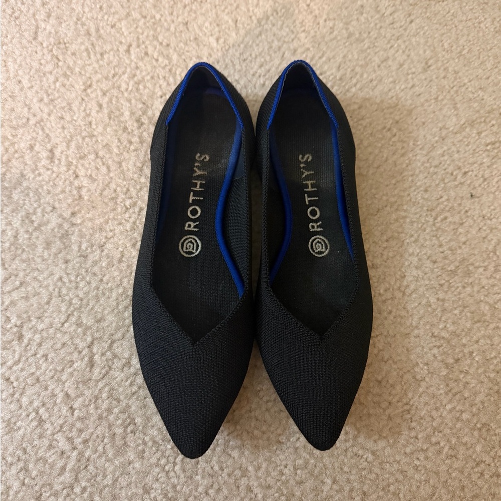 Rothy’s The Point Flats Black Size 8
